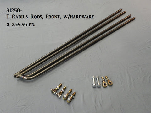 31250 T-Radius Rods, Front, 51" bars w/Ends and Hardware