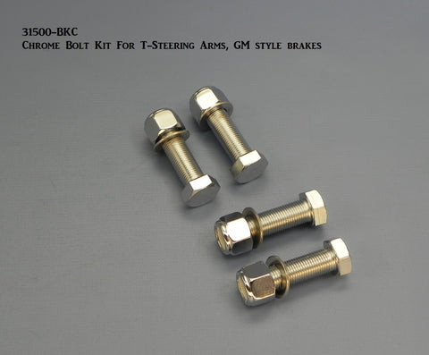 31500-BKC Bolt Kit, Chrome, for Steering Arms, GM style Brakes