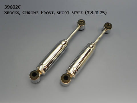 39602C Front Shocks, Chrome, Short style, (7.8 to 11.25)