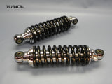 39734CB-180 Chromed Aluminum Adjustable Coil-Over Shocks, Black Springs 180# rate