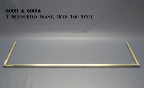 60014P T-Windshield Frame, Polished, Open Top Frame, 14" height, 40 1/8" wide
