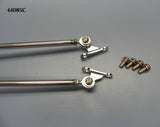 61085C Windshield Brace Rods, Polished Stainless with Chrome Bolt-on Frame brackets