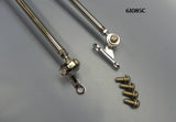 61085C Windshield Brace Rods, Polished Stainless with Chrome Bolt-on Frame brackets