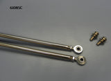 61085C Windshield Brace Rods, Polished Stainless with Chrome Bolt-on Frame brackets