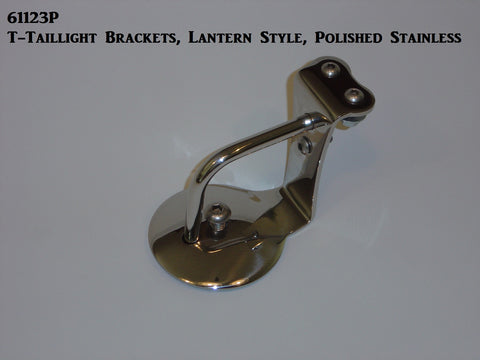 61123P T-Taillight Brackets, Polished S/S, for Lantern Style Lights