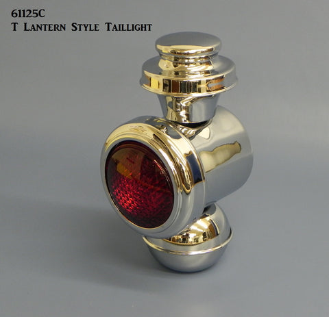 61125C  T Lantern Style Taillight, Chrome