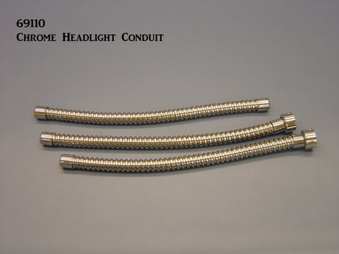 69110 Headlight Conduit (pair), Chrome, 11"