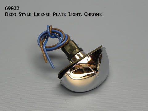 69822 Deco Style License Plate Light, Chrome