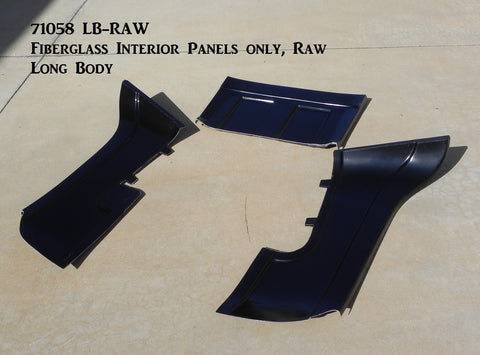 71058 LB-RAW  Fiberglass Interior Panels Only, Raw (CCR Extended Body)