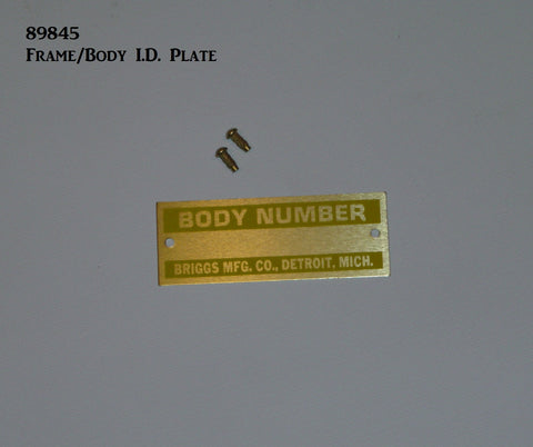 89845  Frame/Body I.D. Plate