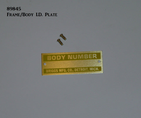 89845 Frame/Body I.D. Plate