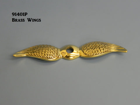 91401P Wings, Polished Brass, for radiator hex cap & moto-meter