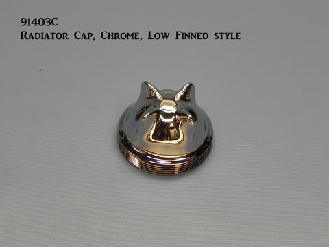91403C Radiator Cap, Chrome, Low Finned Style