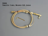 99001 Throttle Cable, Braided Stainless Steel, Lokar
