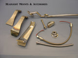 61104P T-Headlight Stands, Polished Cast Aluminum, bolt-on