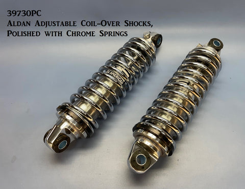 39730PC-150  Coil-Over Shocks, Polished Aluminum Aldans with Chrome Springs, 150# rate