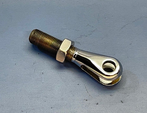 59820C-SHORT  Clevis, Chrome, RH Male. 5/8"-18 w/ 3/8" slot & 1/2" hole