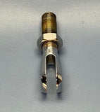 59820C-SHORT  Clevis, Chrome, RH Male. 5/8"-18 w/ 3/8" slot & 1/2" hole