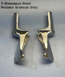 61020P T-Windshield Posts, Polished Stainless Steel