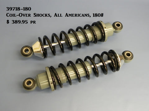 39718-180 Coil-Over Shocks, All Americans 180# rate