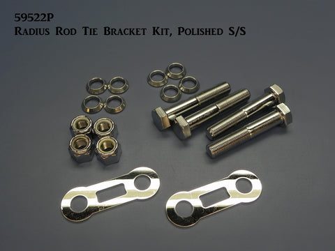 59522P Radius Rod Tie Brackets Kit, Polished Stainless Steel & Chrome
