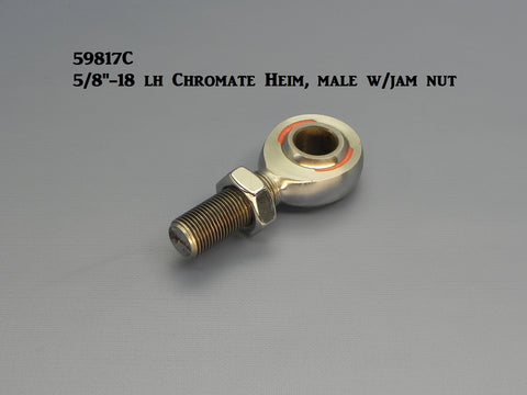 59817C Rod End, Chrome, Spherical, 5/8"-18 LH Male thread