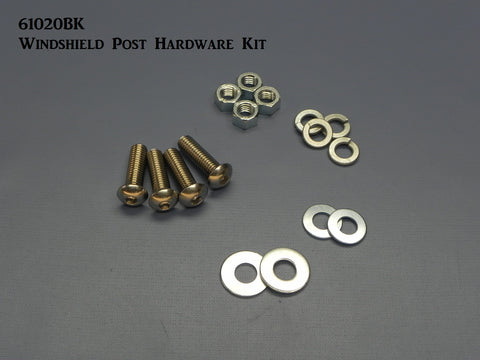61020BK Windshield Post Hardware Kit (to Body and Frame)