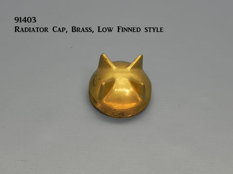 91403P Radiator Cap, Polished Brass, Low Finned Style