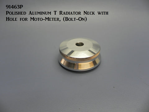 91463 Model T Radiator Neck, Bolt-on, Aluminum with Hole
