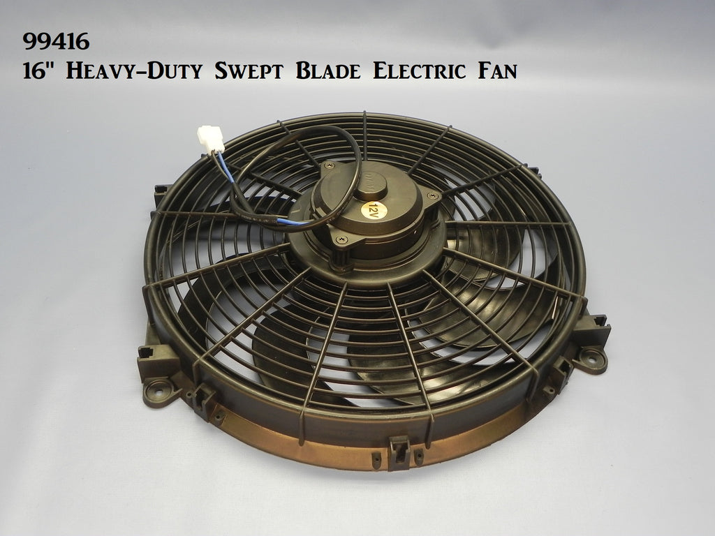99416 Electric Fan, 16" Swept Blade Style California Custom Roadsters