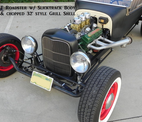 1932 Ford Smooth Grill Shell & Aluminum Radiator Combo – Full Height Steel Shell, Stainless Insert, With Fan